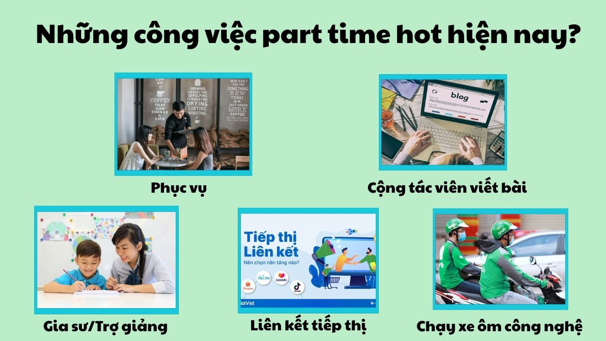 Top 5 công việc part time hot hiện nay