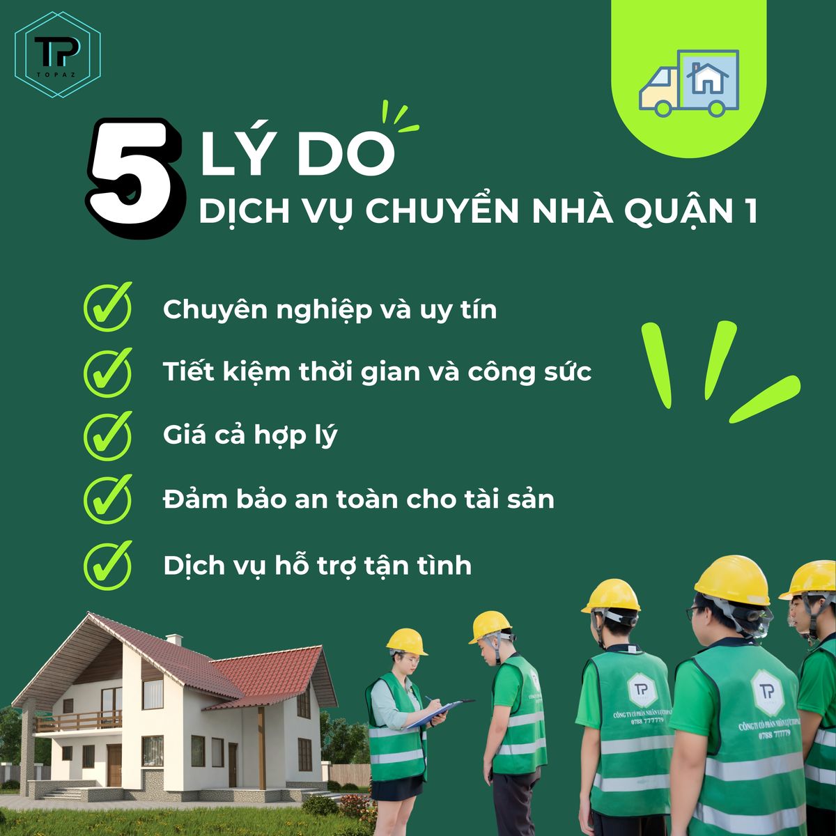 5 Lý do khách hàng nên chọn dịch vụ chuyển nhà Quận 1 trọn gói tại Topaz