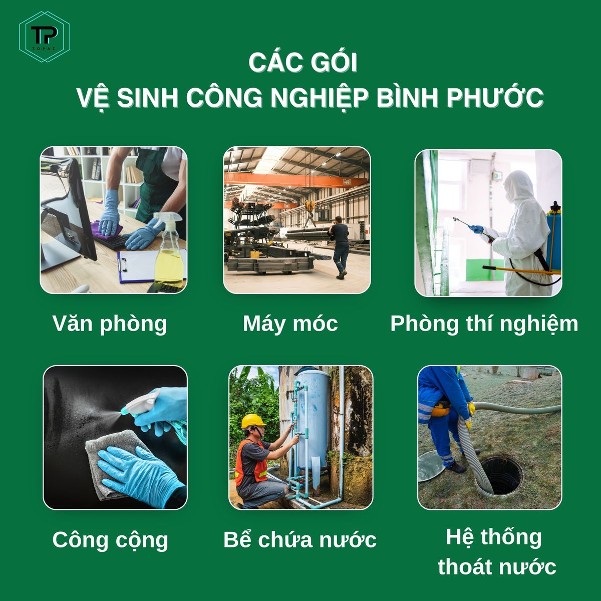 Các gói dịch vụ vệ sinh công nghiệp Bình Phước 