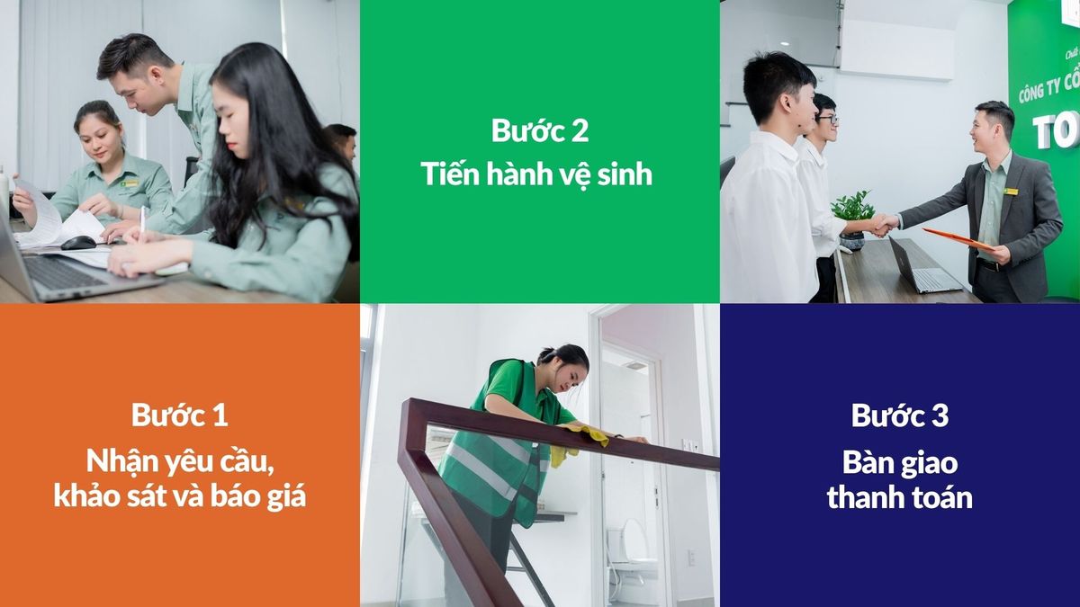 Quy trình dịch vụ vệ sinh công nghiệp Đồng Tháp chuyên nghiệp tại Topaz
